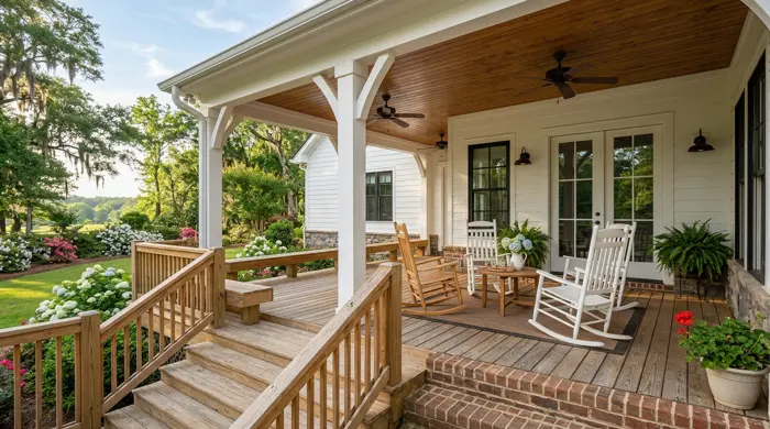 Covered porch built by Carter Construction